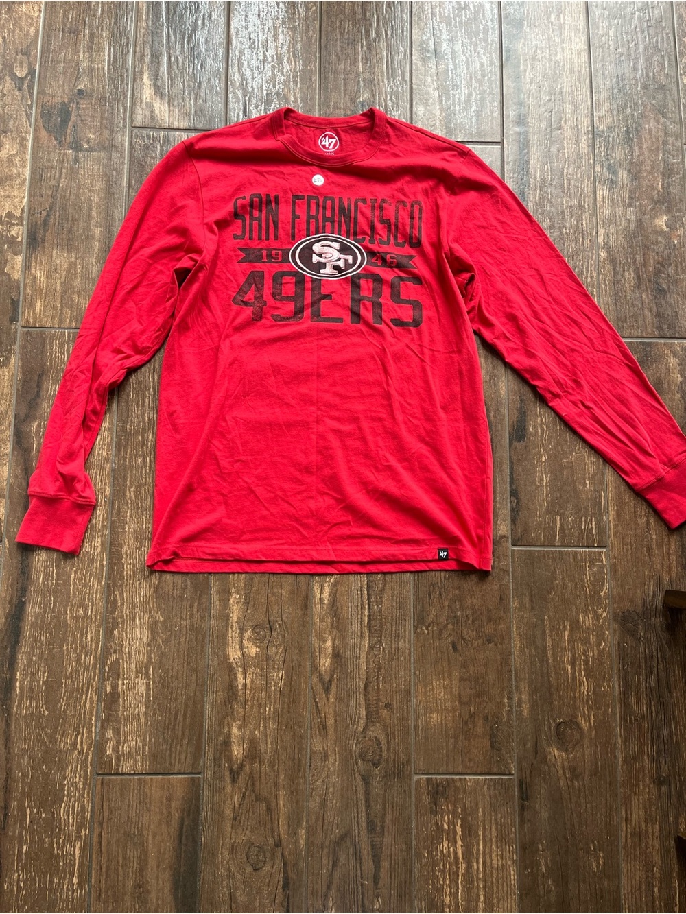 47 San Francisco 49ers Red Long Sleeve Graphic Tee NWOT Mens Size Large